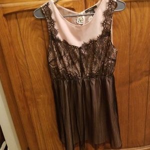 Black and pink lace dress